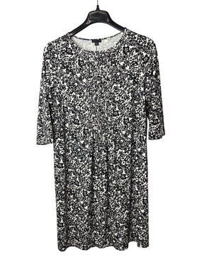 J.Jill Plus Size Wearever Collection A-Line Midi Dress 1X Pleated Front Floral